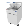 An angled view of CookRite's 75 LB Deep Fryer