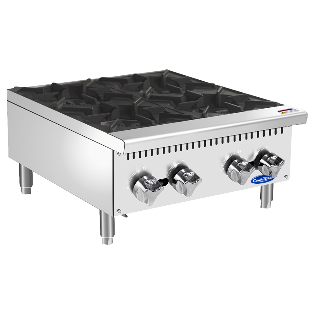 Dukers DCHPA24 24 Gas Countertop Hot Plate with 4 Burner - 112,000 BT