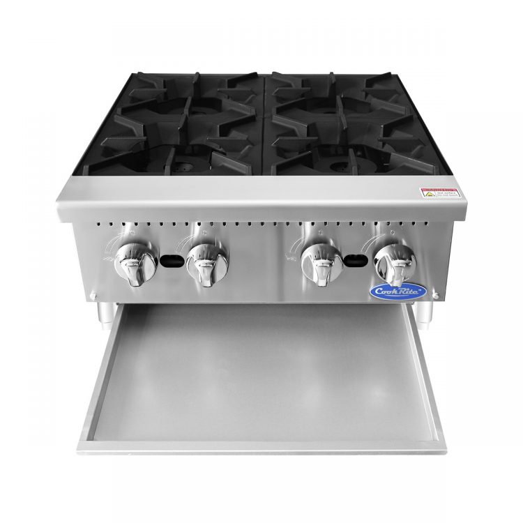 A front view of CookRite's 4 Heavy Duty 24" Countertop Range (Hot Plates)
