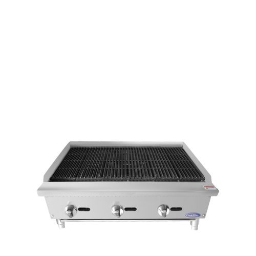 A front view of Cookrite's 36 inch heavy duty countertop radiant broiler