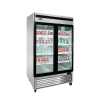 An angled view of Atosa's Two (2) Glass Door Reach-in Freezer