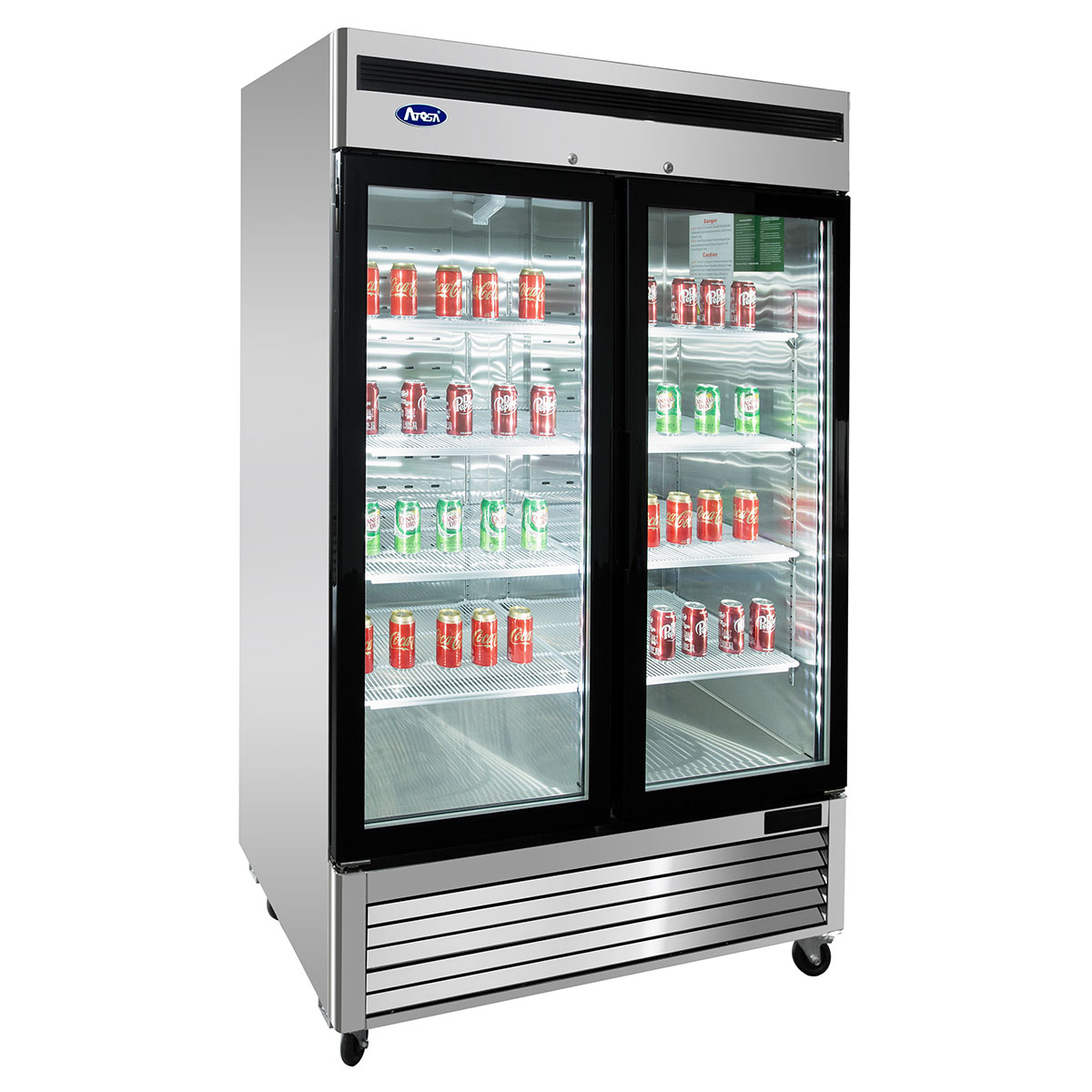 Atosa Congelador comercial debajo del mostrador, refrigerador comercial  grande para bebidas, centro de nevera, centro MGF8407, doble 2 puertas