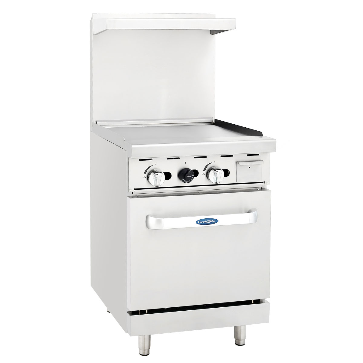 Atosa CookRite AGR-2B24GR, 36-Inch 2 Burner Heavy Duty Gas Range with  24-Inch Right Griddle and Single Oven