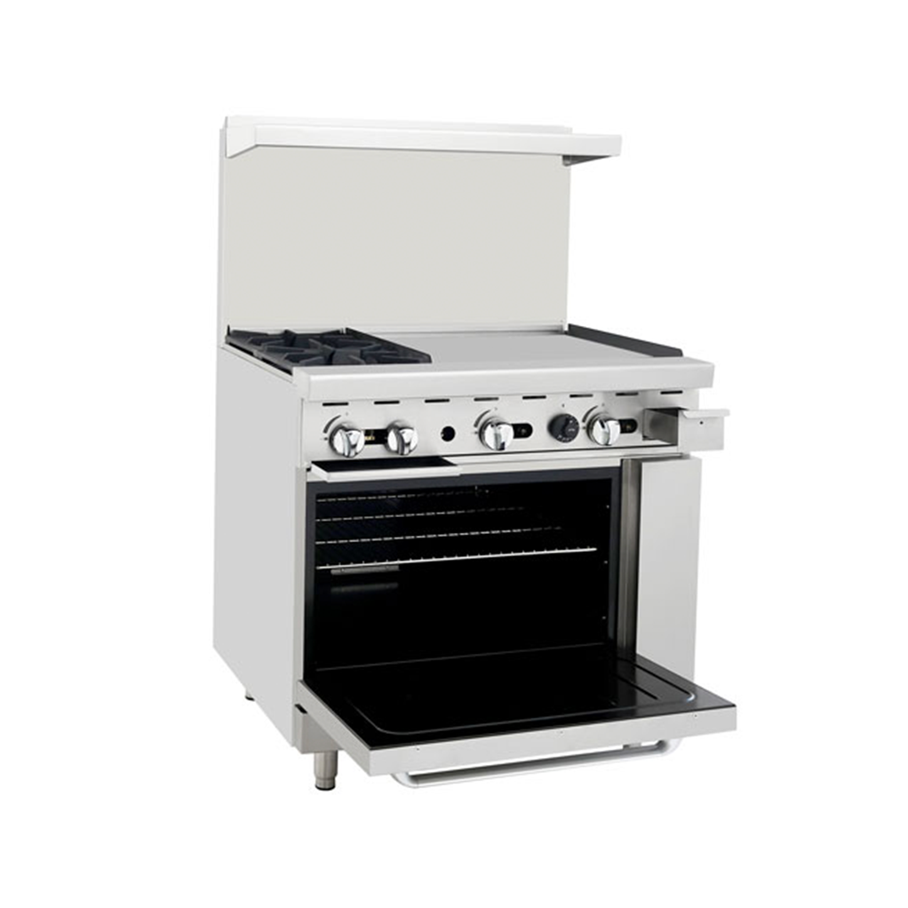 Atosa CookRite AGR-36G, 36-Inch Heavy Duty Gas Range with Griddle Top and  Single Oven