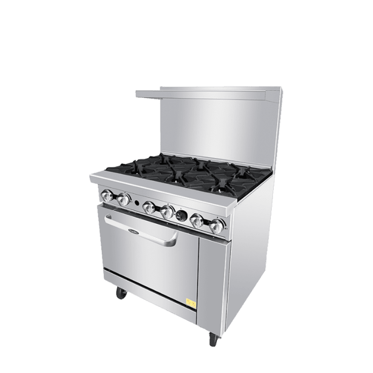 A right side view of Cookrite's ATO-6B gas range