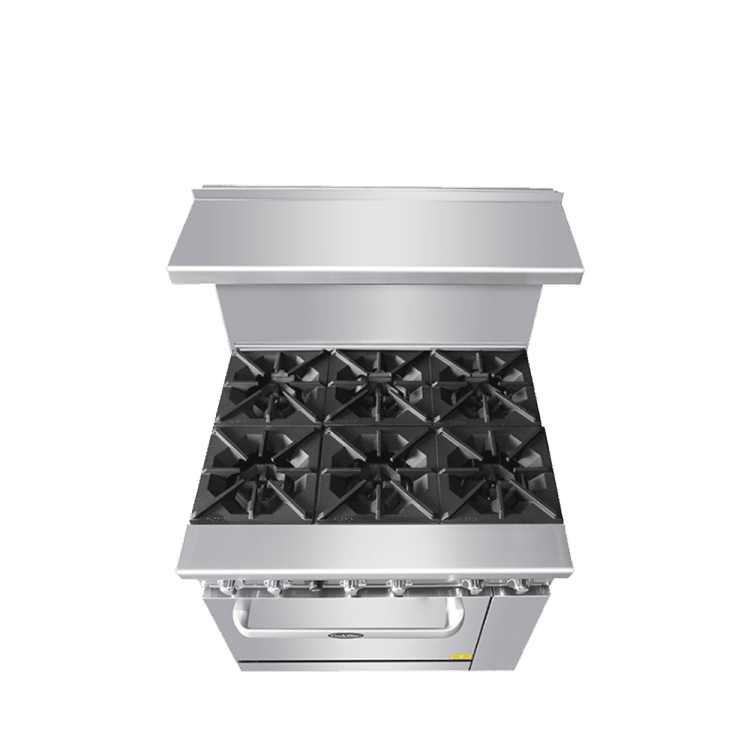 A top view of Cookrite's ATO-6B gas range
