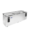A left side view of Atosa's horizontal bottle cooler