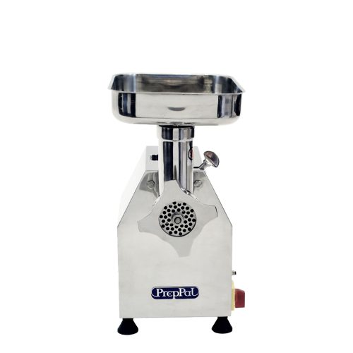 A front view of PrepPal's 1 HP Meat Grinder