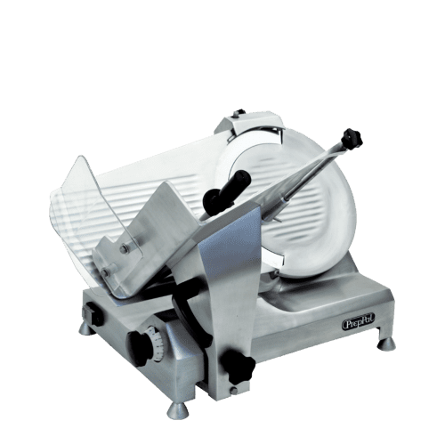An angled view of PrepPal's 12" Manual Slicer, Heavy Duty