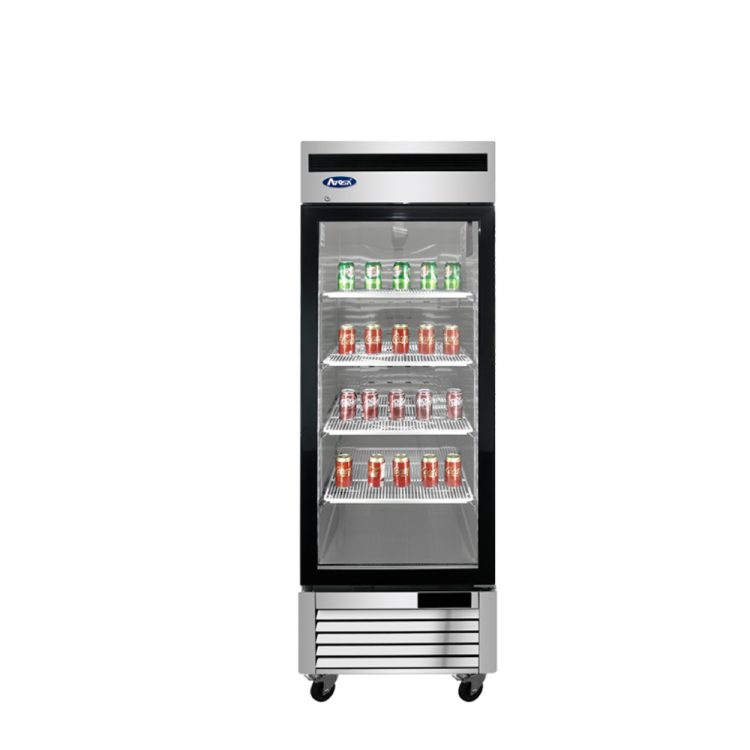 A front view of Atosa's One (1) Glass Door Reach-in Freezer