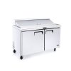 An angled view of Atosa's 48" Refrigerated Standard Top Sandwich Prep. Table