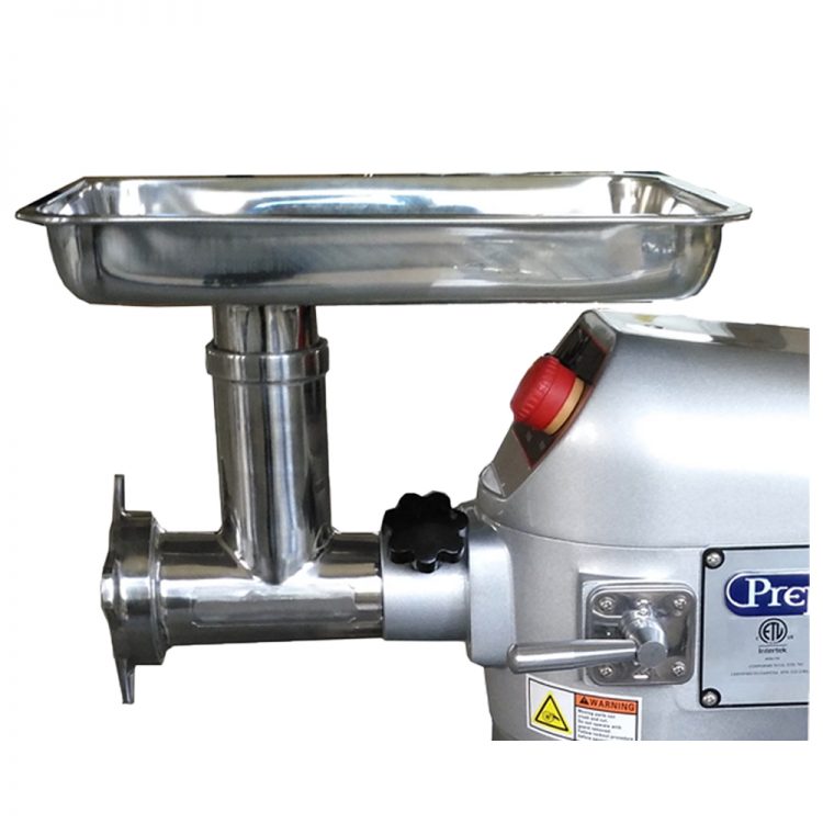 A side view of PrepPal's Meat Grinder Attachment for PPM-20 / PPM-30