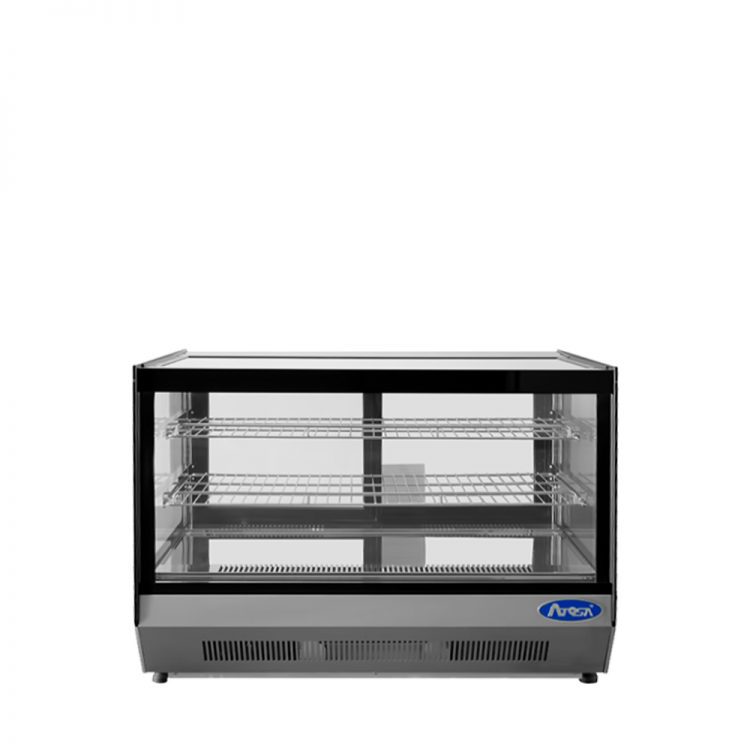A front view of Atosa's Countertop Refrigerated Square Display Case (5.6 cu ft)