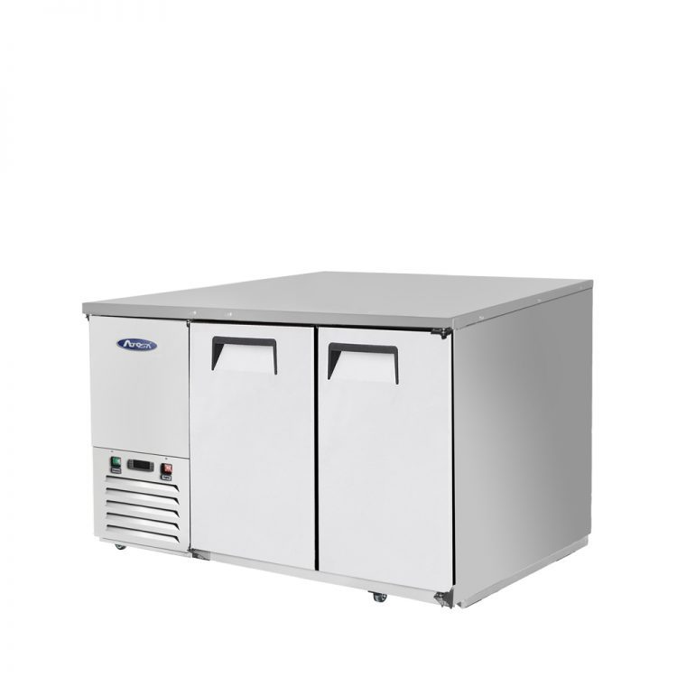 A right side view of Atosa's 48" Back Bar Cooler