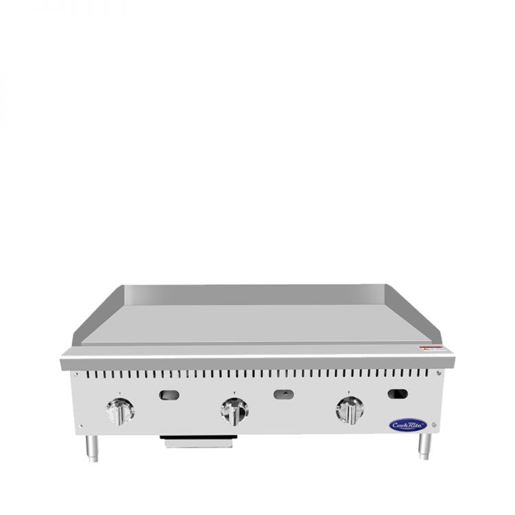 A front view of 36" Thermostatic Griddle with 1' Griddle Plate
