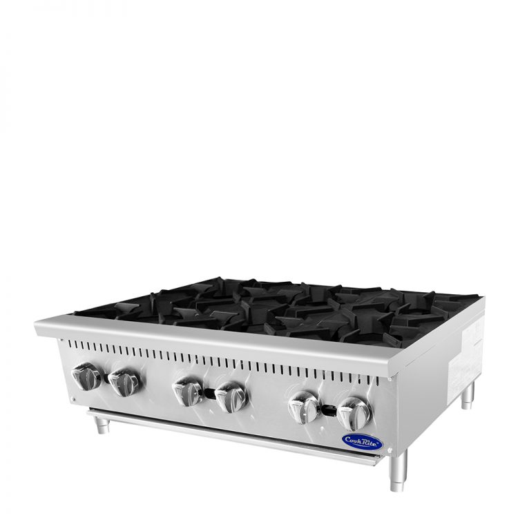 A right side view of CookRite's 6 burner hot plate