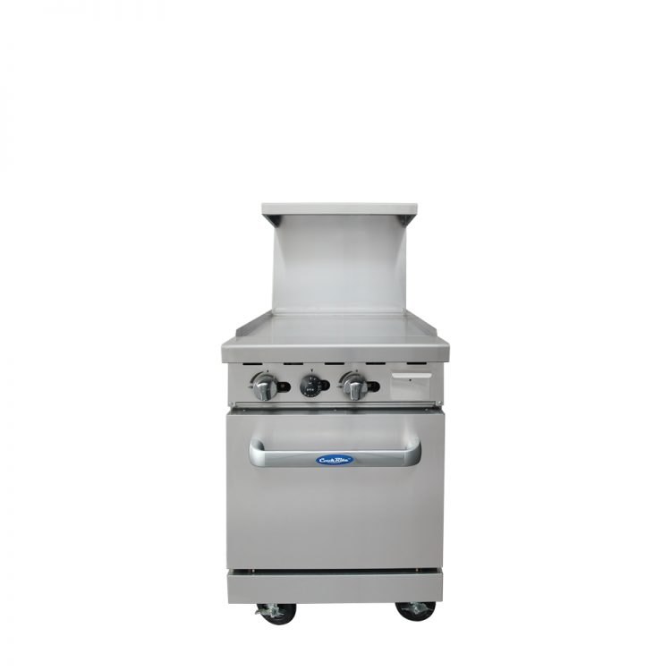 A front view of CookRite's 24″ Gas Range with 24″ Griddle
