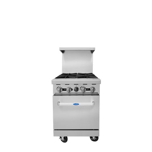 A front view of CookRite's 24" Gas Range with Four (4) Open Burners