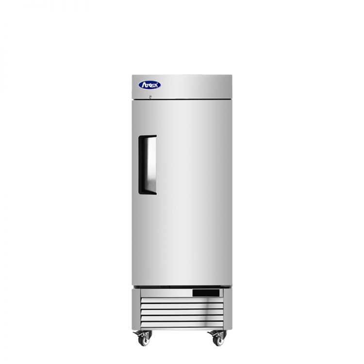A front view of Atosa's Bottom Mount One (1) Door Low Height Reach-in Refrigerator