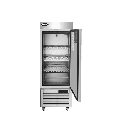 A front view of Atosa's Bottom Mount One (1) Door Low Height Reach-in Refrigerator
