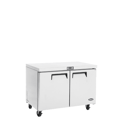 An angled view of Atosa's 36" Undercounter Freezer