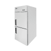 A right side view of Atosa's top mount refrigerator with half doors
