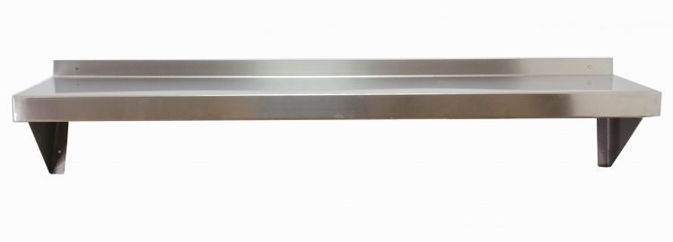 A front view of MixRite's 24" Stainless Steel Wall Shelf