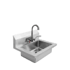 An angled view of 18" Hand Sink with Wrist Blade Handles