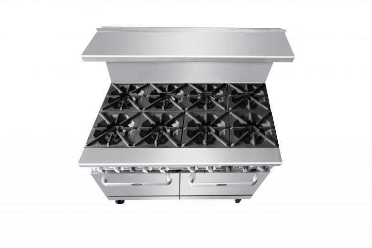 An top view of CookRite's 48" Gas Range with Eight (8) Open Burners