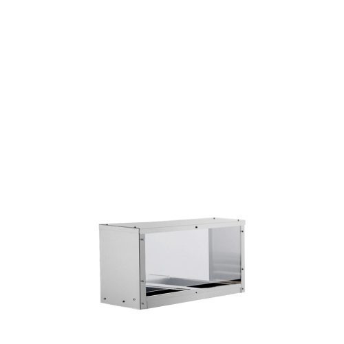 A left side view of MixRite's over shelf for electric steam tables