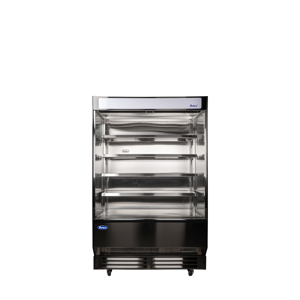 A front view of Atosa's 50 inch open air merchandiser