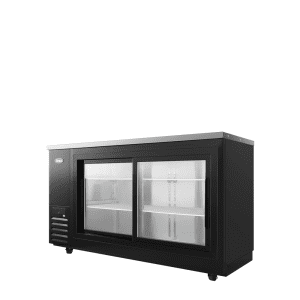 SBB69SGGRAUS2 - 69″ Black Shallow Depth Back Bar Cooler with Sliding Glass Doors - Image 3