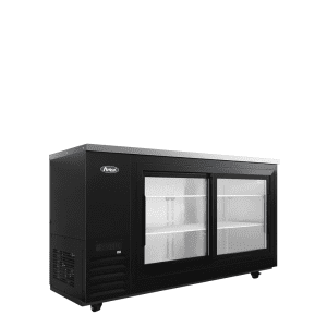 SBB69SGGRAUS2 - 69″ Black Shallow Depth Back Bar Cooler with Sliding Glass Doors - Image 2